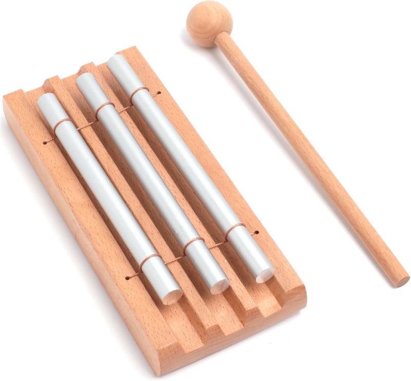 Aemrovi 3-Tone Hand Chime with Mallet - Handheld Percussion Instrument with Mallet for Mindfulness, Yoga, Classroom Management and Focus Training - Image 4